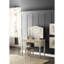 Meuble-lavabo de chambre à coucher de style classique avec tabouret - finition argentée, miroir pliable, 5 tiroirs avec argent, tiroirs, matériau