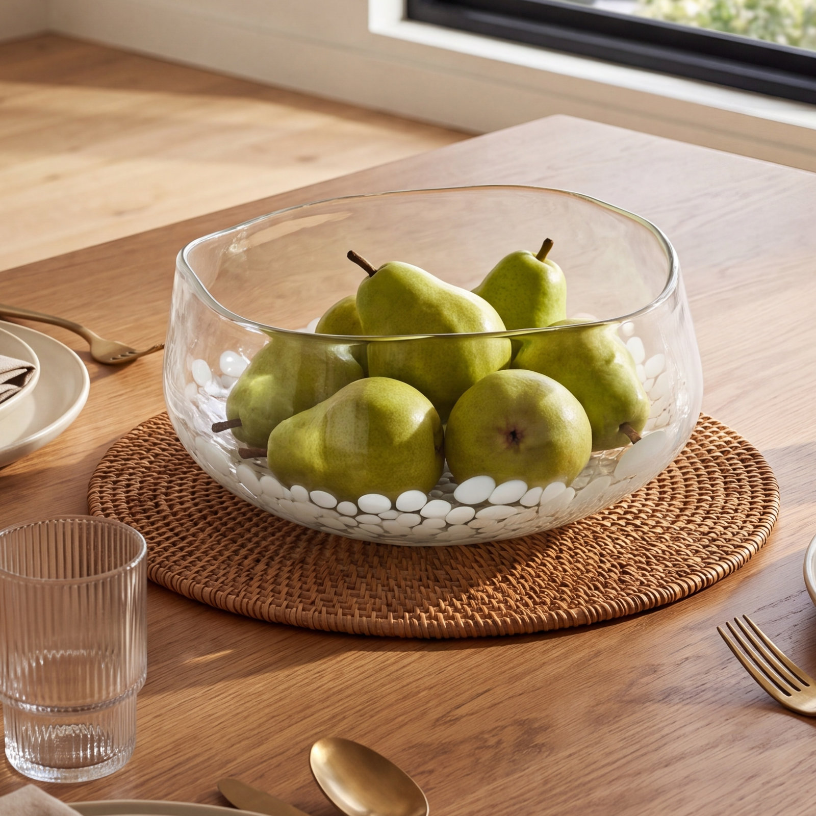 Earsel Handmade Glass Salad Bowl