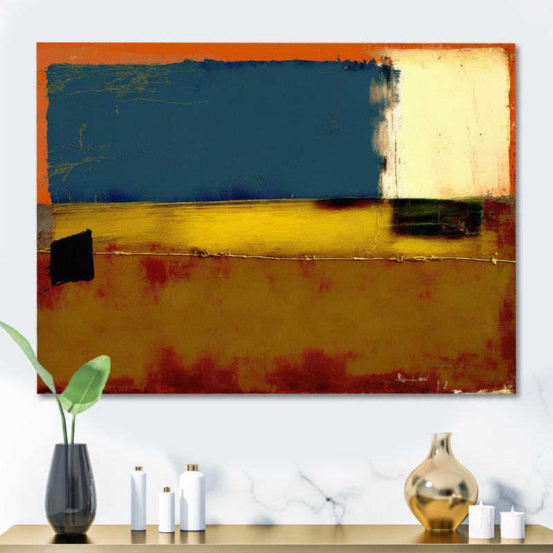 «Blue Sky Above Redend Point VII», art mural abstrait sur toile, L 32 po x H 16 po, Toile tendue