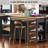 47" Kitchen Island with Extendable Dining Table, Rolling Kitchen Cart with Power Outlets, Rubber Wood Veneer Top & Storage Drawers-923364043