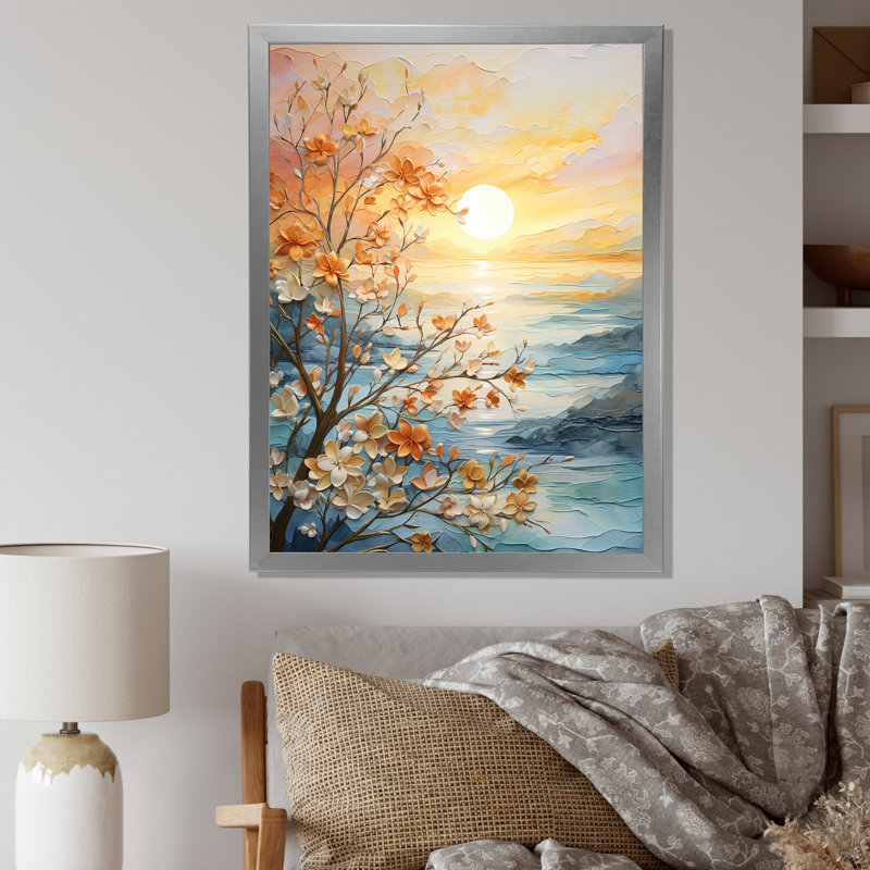 Impression sur toile Ivoneta Bold Sunrise Eernal Renewal I - lever et coucher de soleil, H 20 po x l 12 po, Argent argent