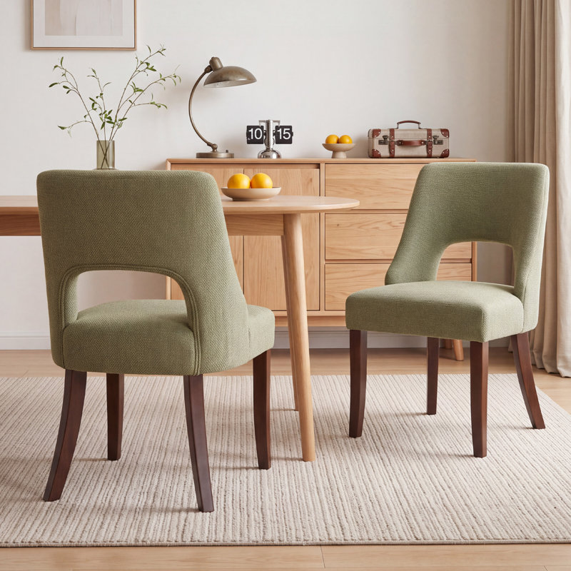 Chaise de salle à manger rembourrée Arlene, Vert