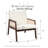 Upholstered Accent Chair With Rattan Mesh Armrests, Beige PU Leather-171247463