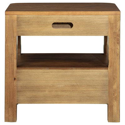 Verona 2-Drawer Nightstand with Hidden Storage and Warm Veneer