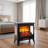 Remote-controlled Freestanding Electric Fireplace With 3d Flame Effect