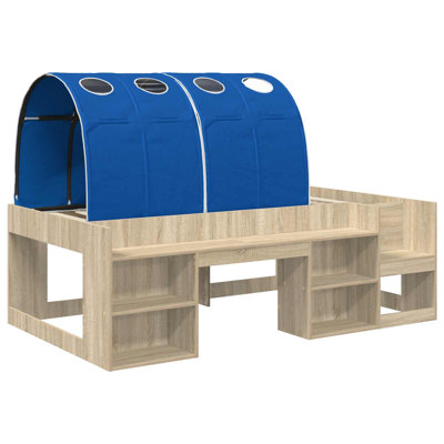  Bed with Tunnel with Shelf with Storage 4 pcs Engineered Wood Frame