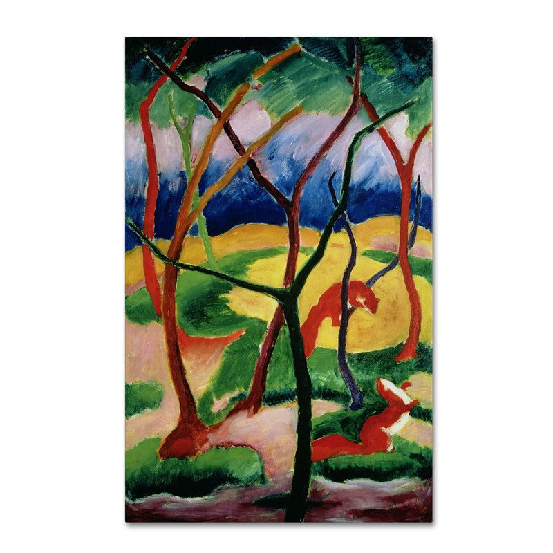 « weasels playing 1911 », impression sur toile tendue, H 24 po x l 16 po x P 2 po