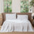 MooMee Sheet Set Extra Deep Pocket 100% Washed Cotton Linen Like Textured Lightweight Breathable-467547587-404490831