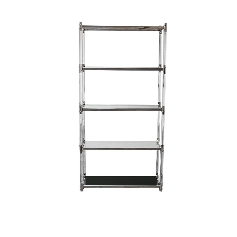 Varossi Etagere Bookcase, Polished Silver