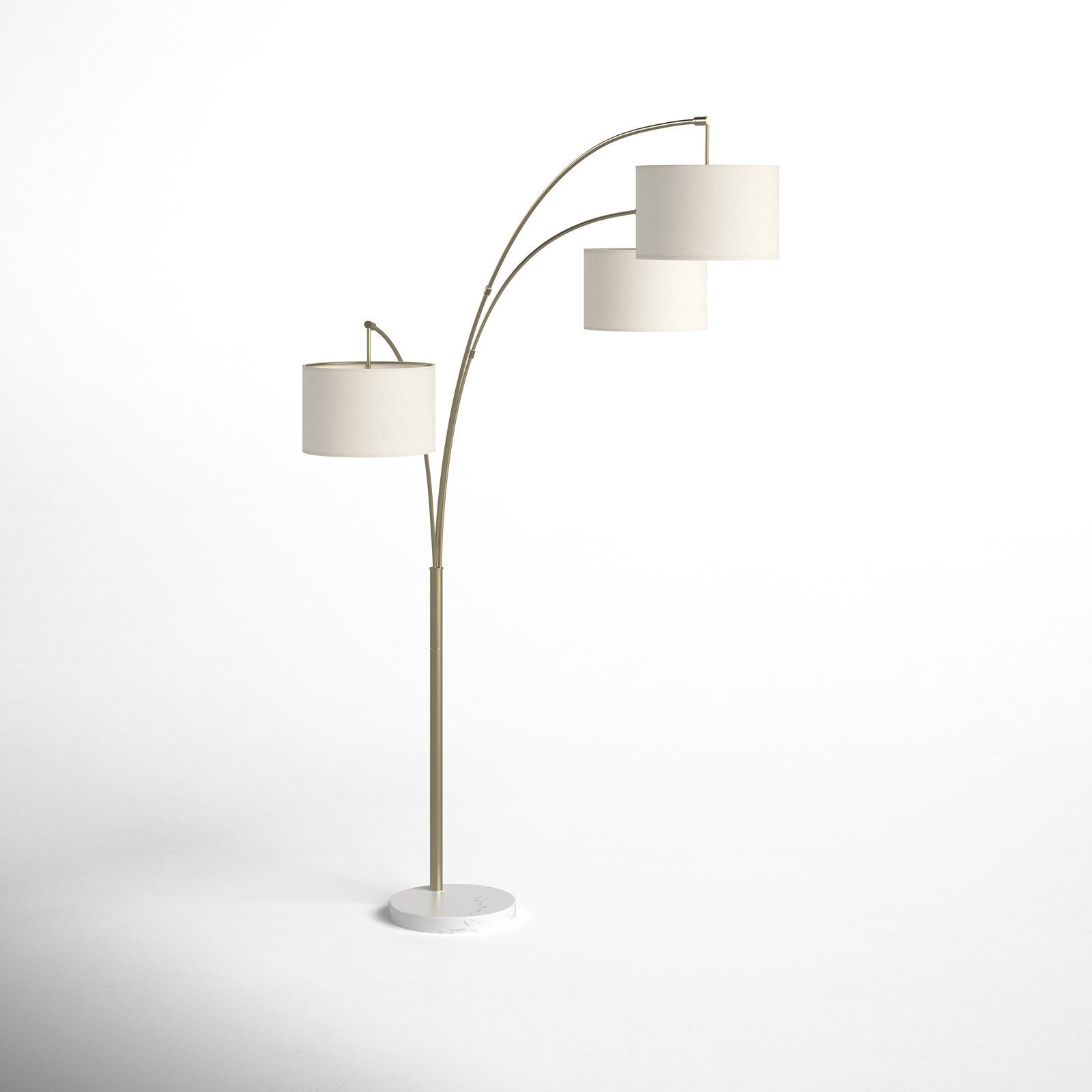 Felice 74'' Floor Lamp, Off White, Antique Brass