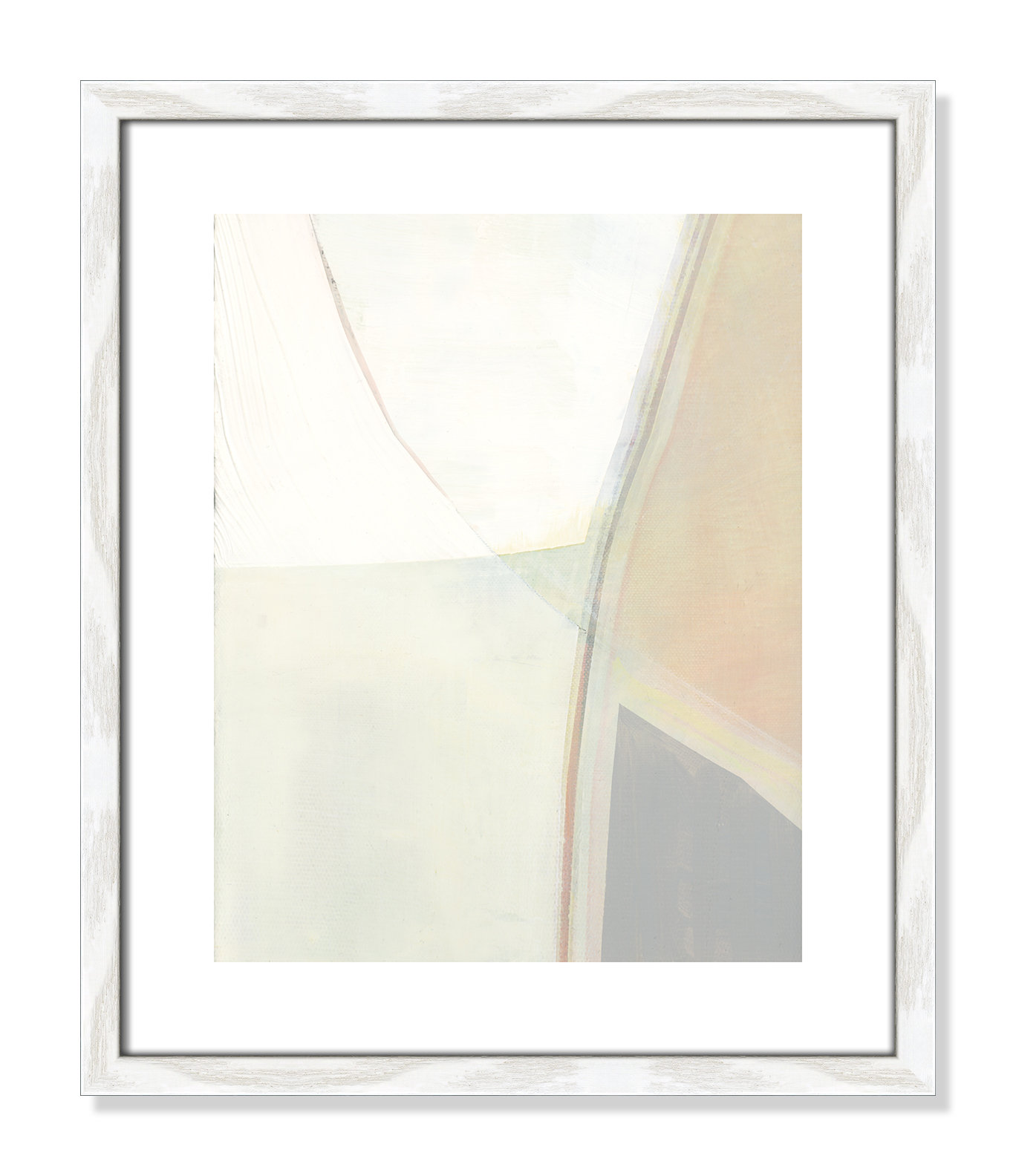 Alexandria "In Neutral II" Painting by Cartissi, 19" H x 16" W x 0.75" D, White Wood Framed Paper