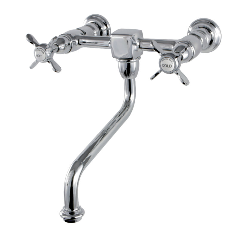 Kingston Brass Essex Two-Handle 2-Hole Wall Mount Bathroom Faucet, Chrome
