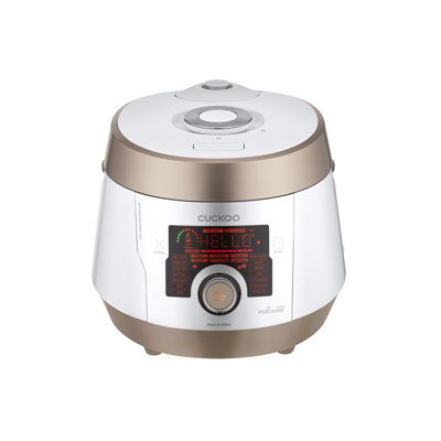 Autocuiseur CUCKoo, CMC-ASB501F, A50 Premium Series 8 en 1 (autocuiseur, mijoteuse, cuiseur à riz, friture, cuiseur à vapeur, réchaud, yaourt, machine à soupe) 18+ options intelligentes, acier inoxydable, 5 pintes, or / blanc