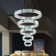Meva Large 5 Ring Crystal Chandelier Dimmable Lighting D7.9"+15.7"+23.6"+32"+40"