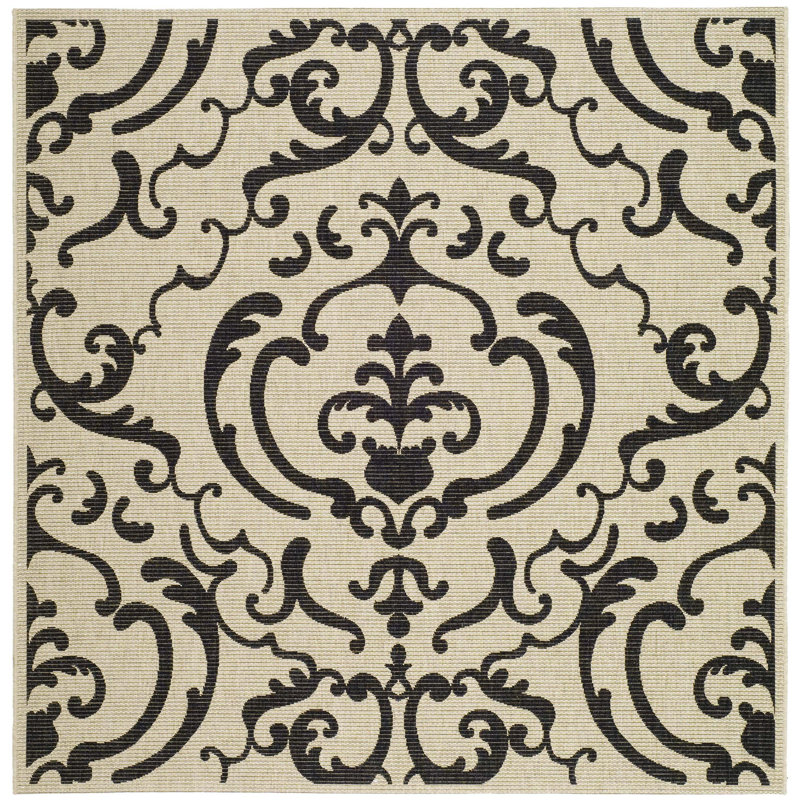Herefordshire Performance Oriental Indoor/Outdoor Area Rug, Square 6'7"