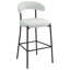 Tabouret de bar 26 po à hauteur de comptoir avec tabouret de bar et housse en tissu avec revêtement thermolaqué noir (neige)-1008453731