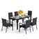 Alyah 6 - Person Patio Dining Set with Extendable Rectangular Table , Cushions Included