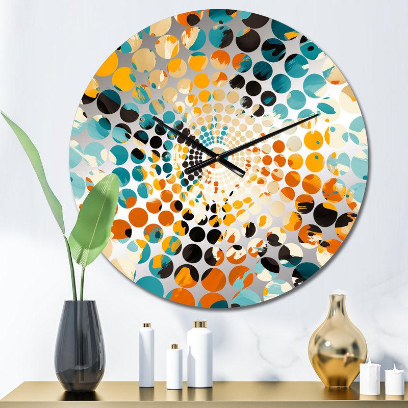 Horloge murale artistique à motif artistique «Tell And Black», Médium