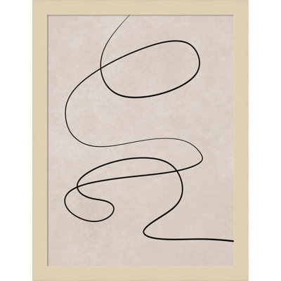 Black Line and Textured Beige Print
