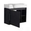 Meuble-lavabo mural 28 po avec lavabo en céramique blanche et porte à fermeture en douceur, emballage KD