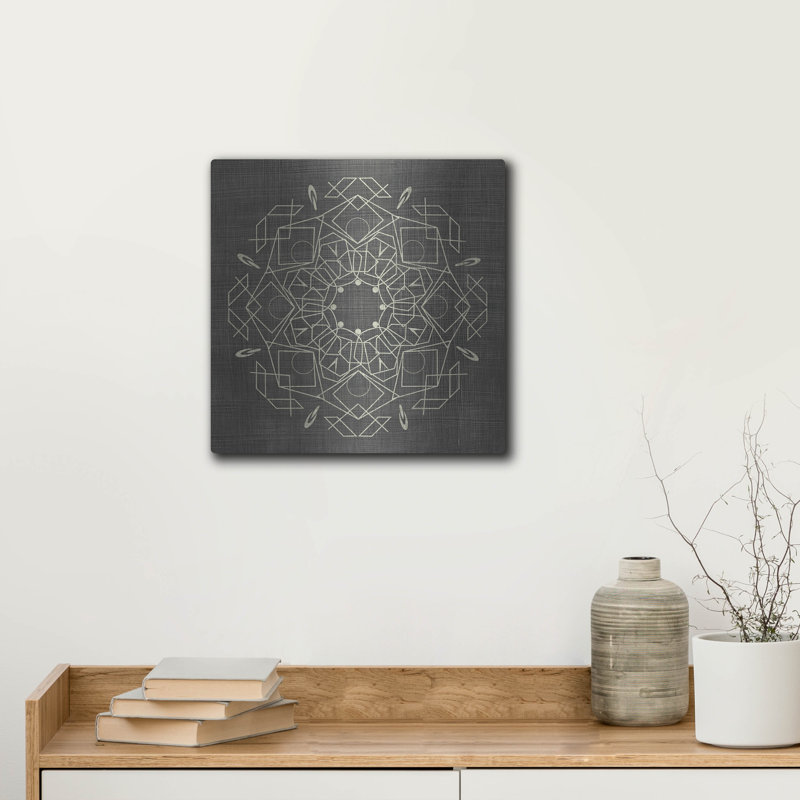  «Geometric Tile 4» par Chariklia Zarris, art mural en métal, 12 po x 12 po, H 12 po x l 12 po