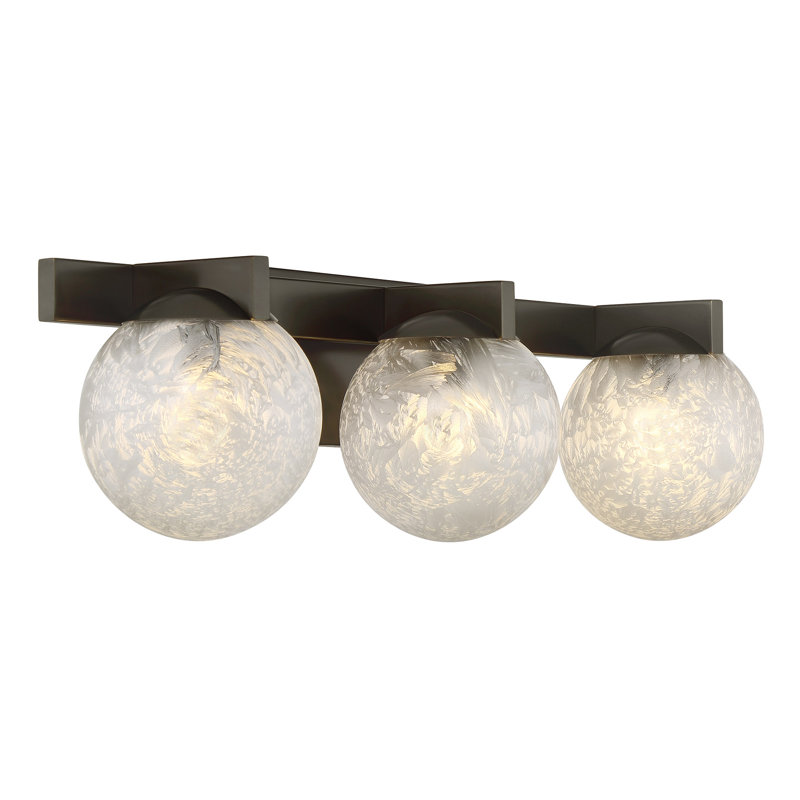 Luminaire pour meuble-lavabo Darien, Bronze, H 7,25 po x l 25 po x P 5,88 po, 3 lumières
