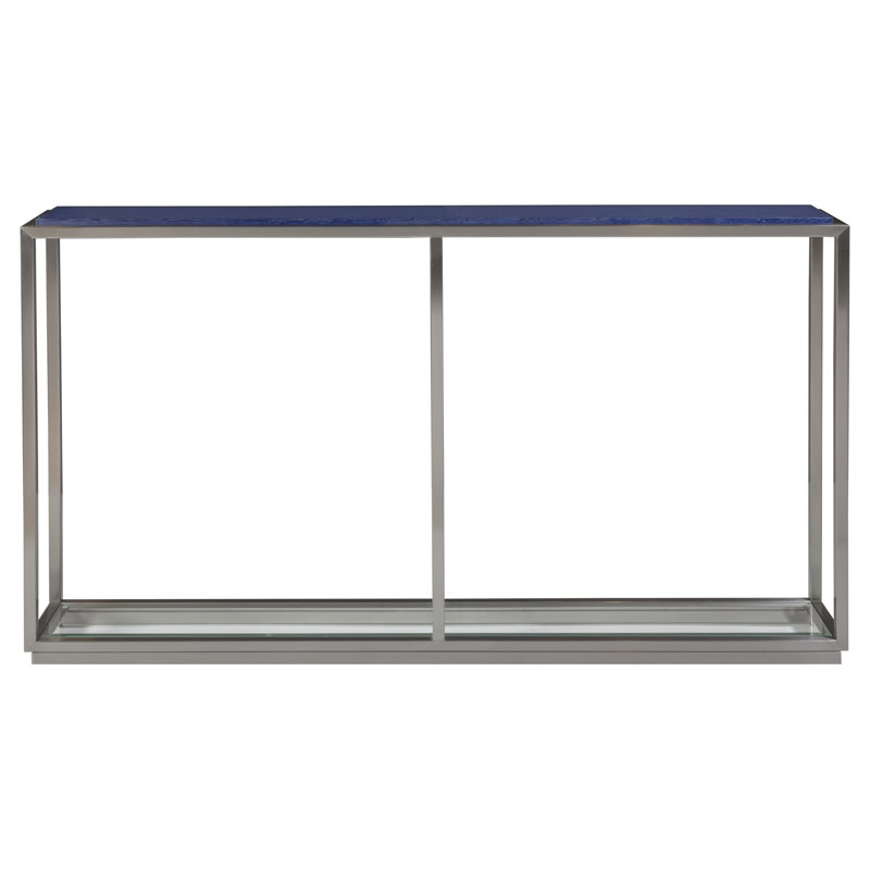 Ultramarine Shallow Console Table with Tempered Glass Shelf