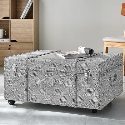 Texture Brand Designer Trunk with Wheels  Ripple Pattern