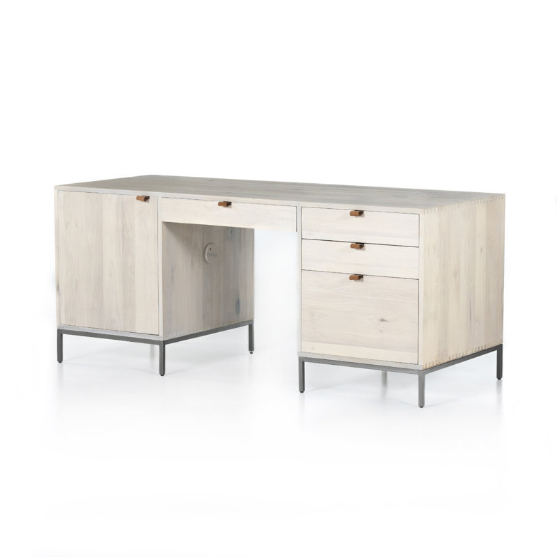 Trey Solid Wood Executive Desk, Dove Poplar