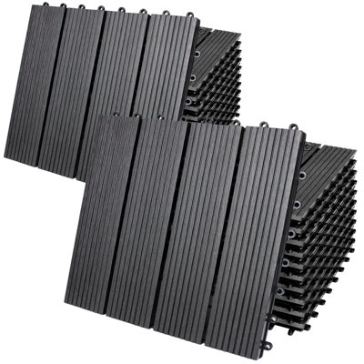 Carllene 30cm L x 30cm W Manufactured Wood Interlocking Deck Tile