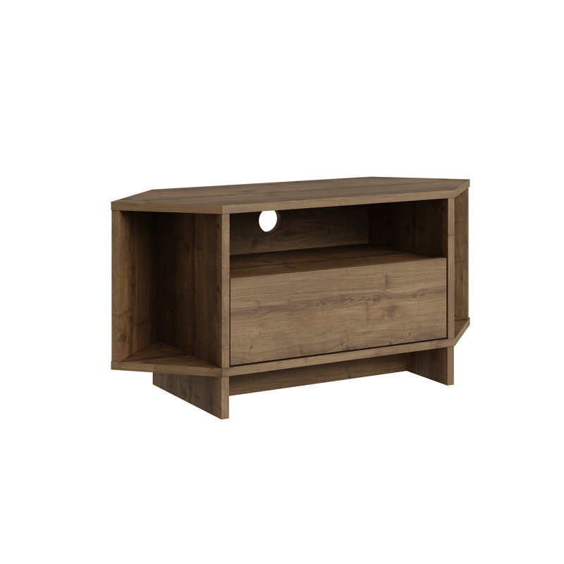 Viva Corner TV Stand Modern Storage Unit for TVs up to 34 inches, Dark Oak
