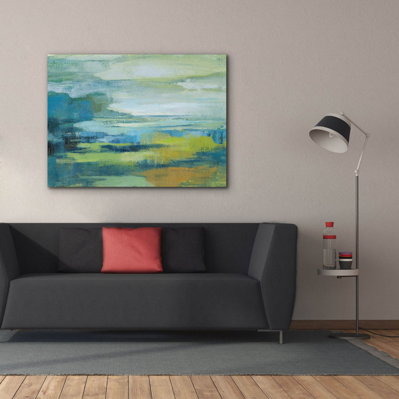 «Early Spring Lake» par Silvia Vassileva, art mural sur toile, H 40 po x l 54 po x P 1,5 po