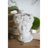 Greek Style Cement Head Planter - Indoor Outdoor Home Garden Decor, D6" X 9"