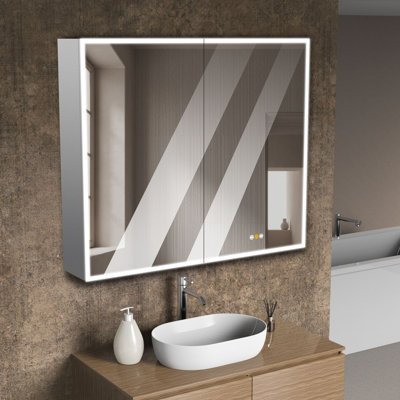 Lewing 42'' W 36'' H Surface Frameless Medicine Cabinet Mirror 3
