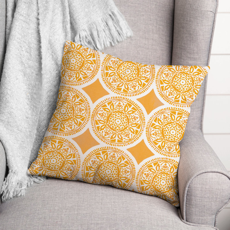 Housse et insert de coussin extérieur d'extérieur, Jaune