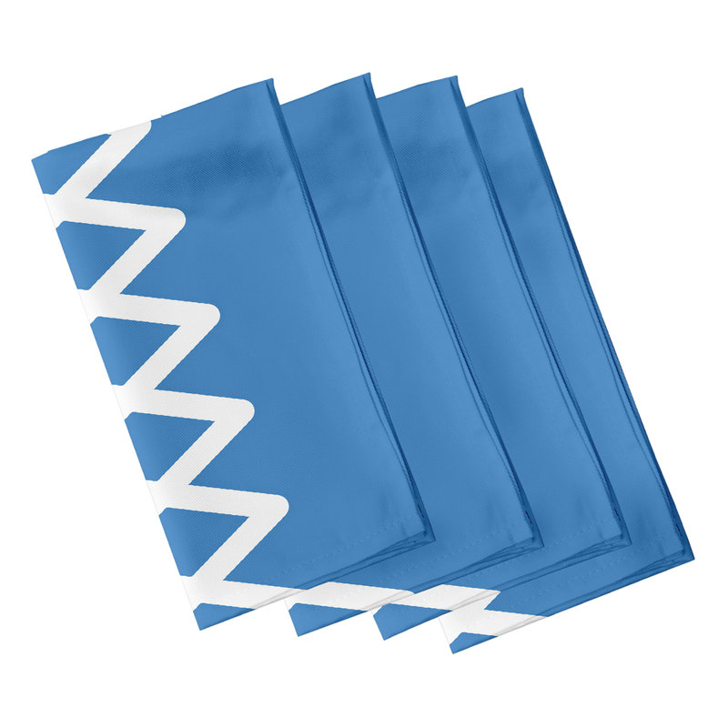 Lace Up Polyester Geometric Square Napkin, 18" W x 18" L, Blue