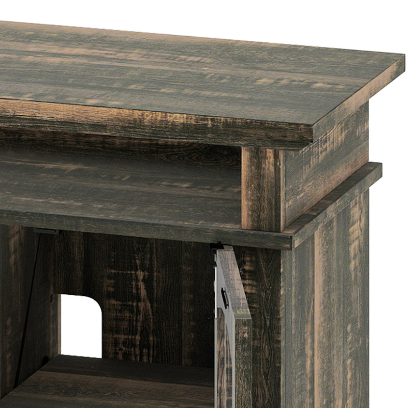 Armoire centrale multimédia contemporaine 65 po avec prise de courant 65 po, Bois brun foncé