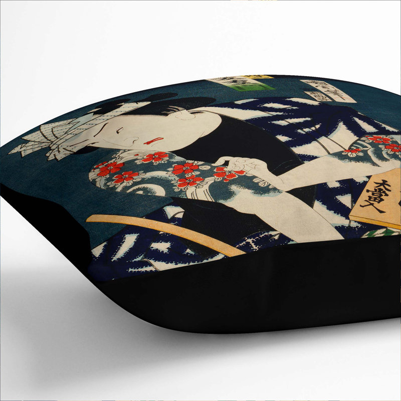 Square Throw Cushion, Black, 55cm H x 55cm W x 20cm D