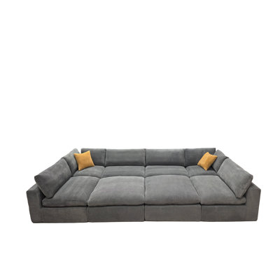 Modular Sectional Sofa With Full-Compression Coffee-Bean-Like Upholstery, Effortless Setup, Custom Layouts, And Included Toss Pillows.