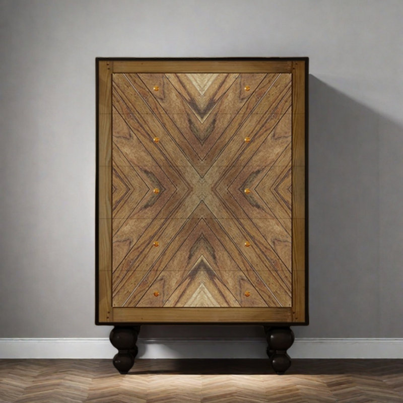 Commode de rangement moderne en bois à cinq tiroirs