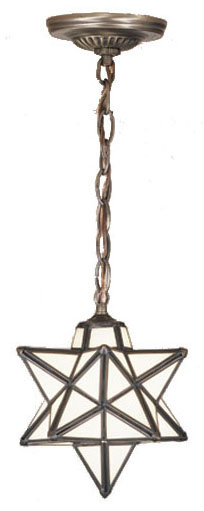 Meyda Tiffany & Stained Glass 1 - Light Pendant, Cloud White, 13" H x 9" W x 9" D