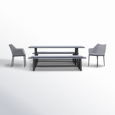 Jewel Rectangular 8 - Person 79" Long Dining Set with Cushions
