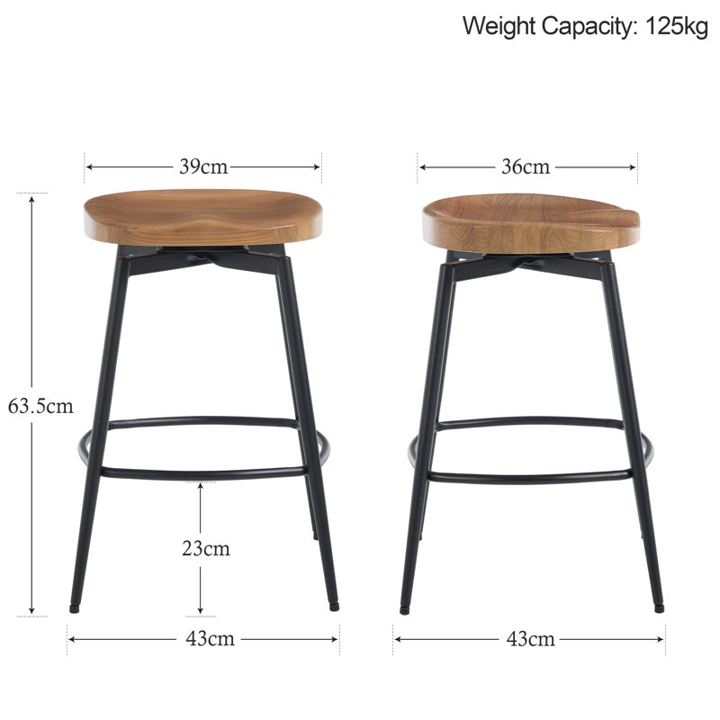 Lennon 63.5cm Swivel Bar Stool, Brown