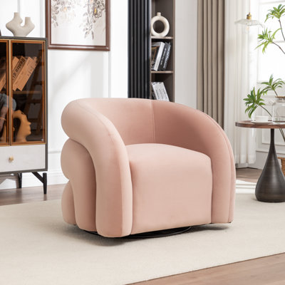 Upholstered Swivel Barrel Chair