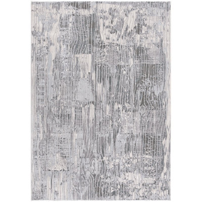 Tapis abstrait gris et bleu 9 pi x 12 pi