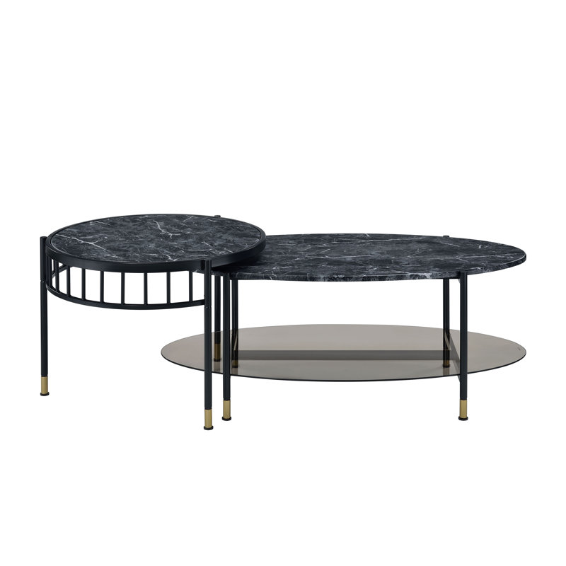 Ensemble de tables basses gigognes 2 pièces Silas