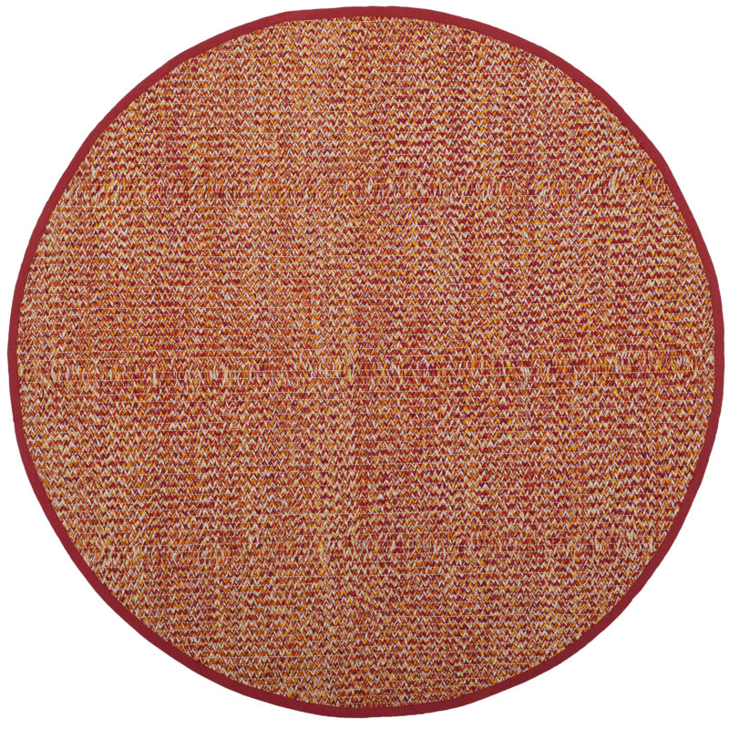 Tapis abstrait en coton tissé à la main Figuig, Rond 6 pi