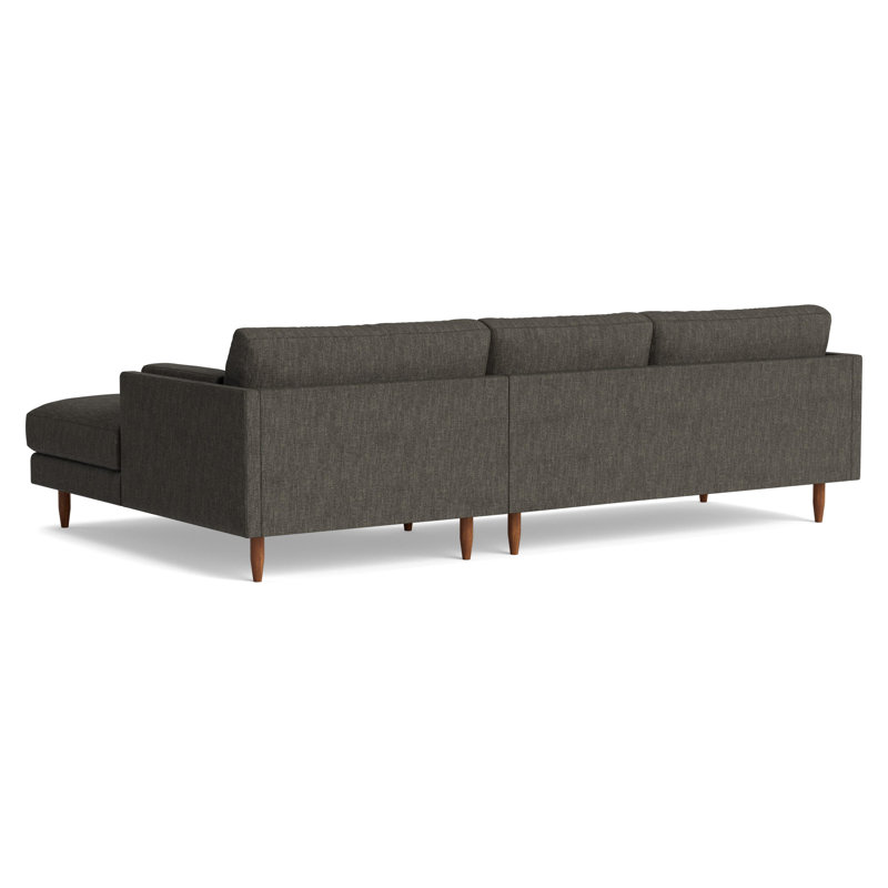 Skinny Fat Chaise Sectional, Performance Weave - Onyx, Right Hand Facing