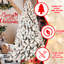 Arbre de Noël enneigé 6 pi avec 300 lumières blanches chaudes, 779 pointes, installation facile, base en métal pour arbre d'hiver, finition, fil mémoire, décor d'ambiance de support stable-1370132076