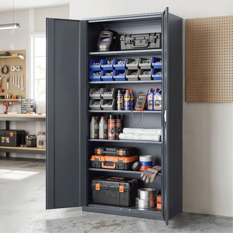 Armoires de rangement en métal avec serrure, H 71 po x l 31,5 po x P 15,75 po, Gris